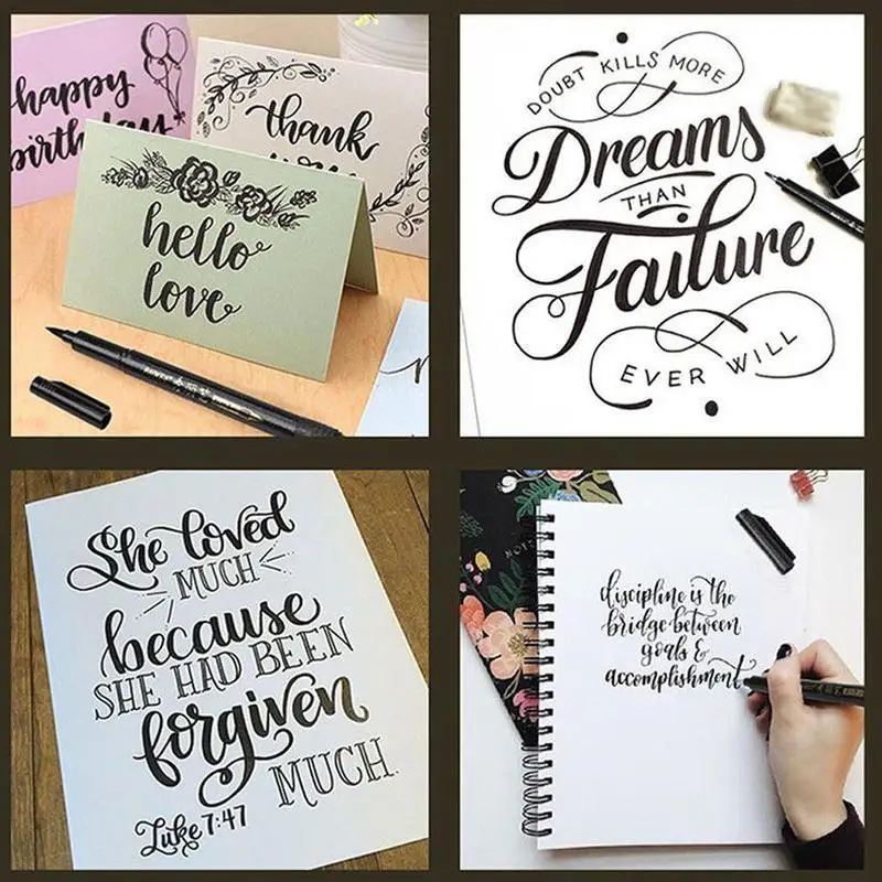 

Calligraphy Pen Brush Pen Pens Lettering Lettering Hand Markers for Writing DrawingBlack Ink Holder School-supplies