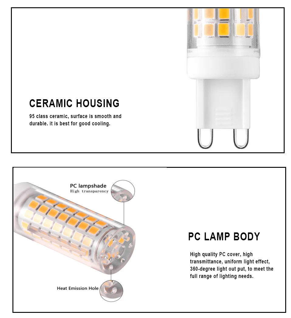 TADIRAN G9 светодиодный светильник без мерцания AC220V 75 S 2835SMD 5 Вт свет яркий шарик