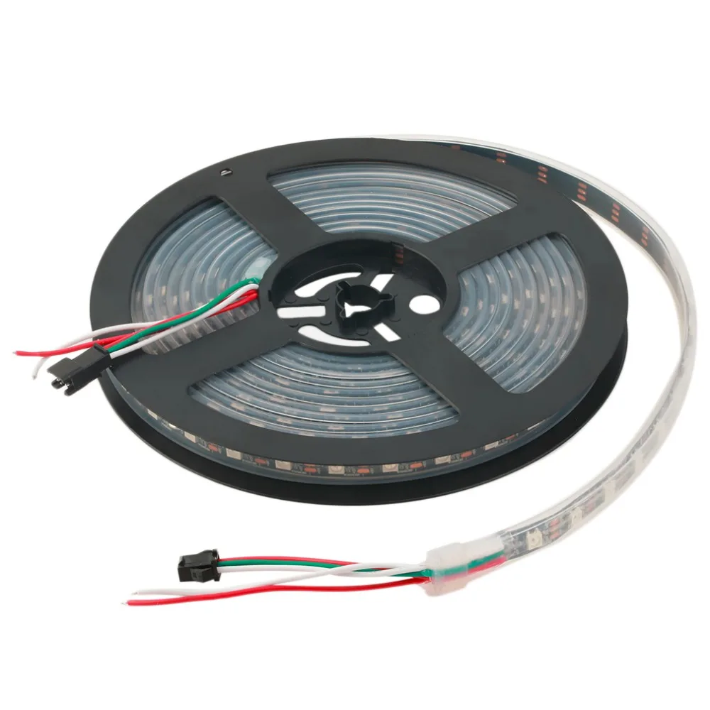 ICOCO 2017 WS2812B 5 М 5050 SMD цифровая 300 светодиодная полоса света адресуемого цвета DC5V