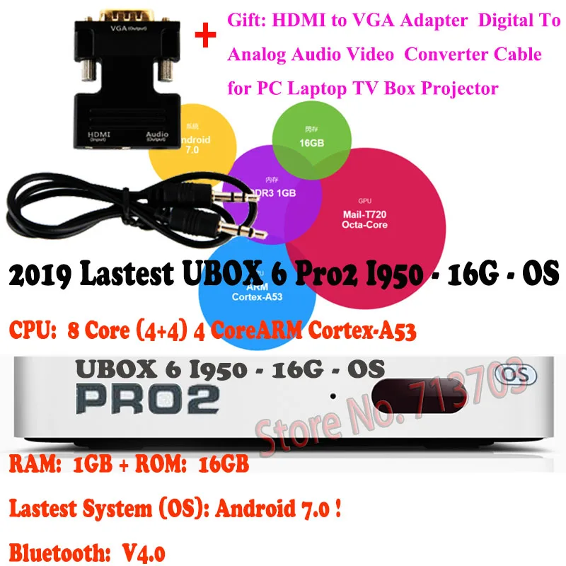 UBOX6 Pro2 I950 VGA IP tv UNBLOCK UBOX 6 Pro2 I950& UBOX 5 Pro I900 16G& C800 Plus 8G Smart Android tv Box без годовой платы для ТВ-телефона Pad PC - Цвет: UBOX6 Pro2 I950 VGA