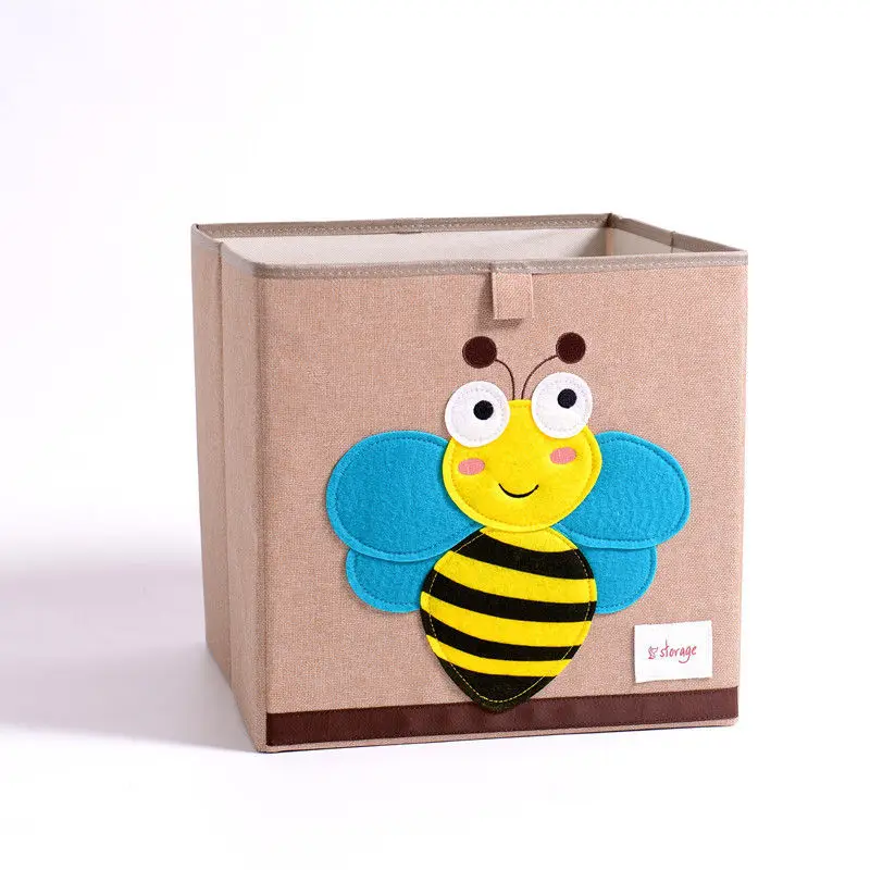 Bee MICCK вышивать коробка для хранения Kid Toy организатор ящик для хранения одежды мультфильм животных Складная Нижнее белье Галстуки Бюстгальтер Настольный Органайзер - Цвет: Bee