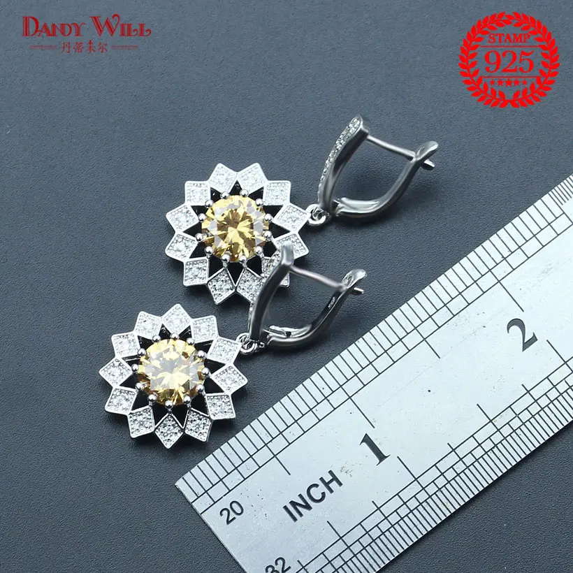 Champagne Zircon Bridal 925 Sterling Silver Jewelry Sets Earrings For Women Wedding Necklaces &amp Pendants Rings Bracelet | Украшения и