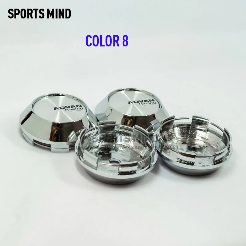 COLOR 8 4 шт./лот 68 мм 8 видов цветов колпачки для автомобильных колес ADVAN Racing Advanti Эмблема для гоночных колес Логотип Аксессуары для стайлинга автомобилей - Цвет: COLOR 8
