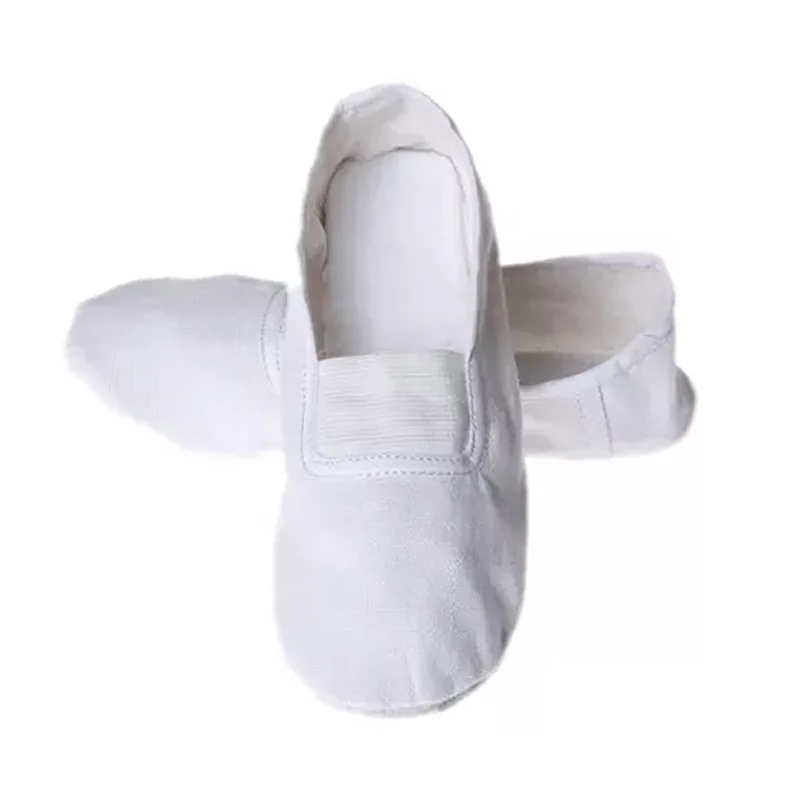 White USHINE EU22-45 полностью кожаная подошва черный, белый цвет на плоской подошве учитель йоги Фитнес гимнастический Костюм танцевальная обувь для детей Женский Мужской, большого размера - Цвет: White