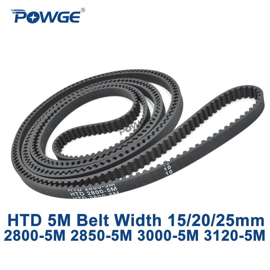Синхронный ремень синхронизации POWGE HTD 5M C = 2800/2850/3000/3120 ширина 15/20/25 мм зубцы 560 570 600