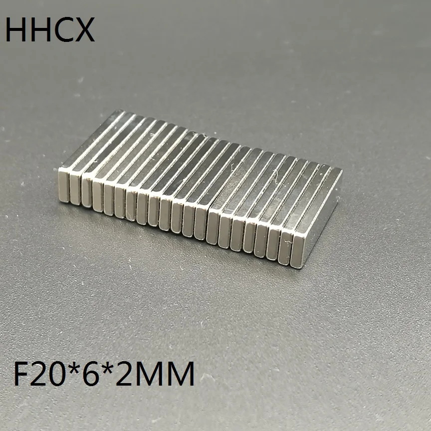 Магнит 20 шт./лот 20x6x2 N35 NdFeB магнит 20*6*2 блочные Магниты x 6 2|Магнитные материалы| |
