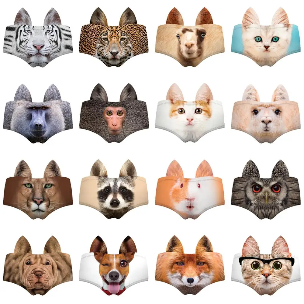 LEIMOLIS сексуальные трусики с кошачьими собаками тигром животным забавным принтом