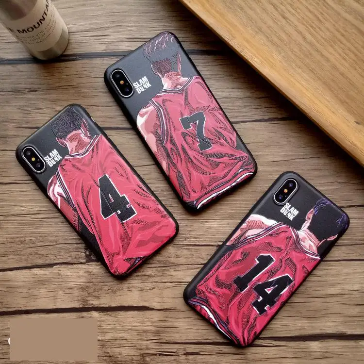 Comic Slam dunk Sakuragi phone cover case for iphone 14 13 12 pro mini 11 X XS MAX XR 8 7 plus SE relief soft silicone coque