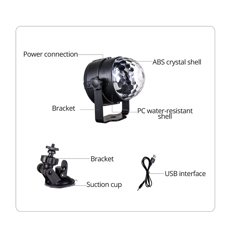 Мини сценический световой эффект 6 Вт RGB LED хрустальный магический диско шар с