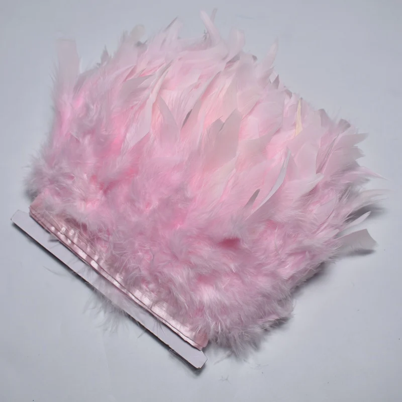 Light pink 10 бело-серого цвета из турецких мохнатых перьев перьевые кромки, с бахромой, на стопу длиной от 10 до 15 см перо для рукоделия ленты Карнавальная одежда вечерние украшения рукоделие Шлейфы - Цвет: Light pink