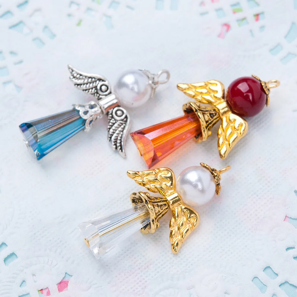 DoreenBeads Трендовое стеклянное Крыло ангела-хранителя подвески смешанные