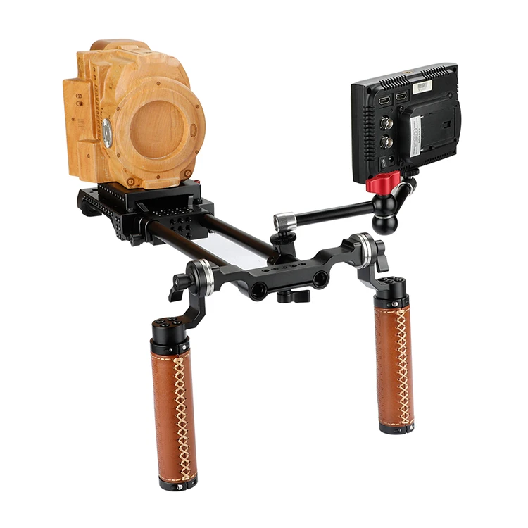 CAMVATE ручной двойной ARRI Rosette Grip(кожа) Наплечная установка для VCT-U14 Штатив Адаптер C2033