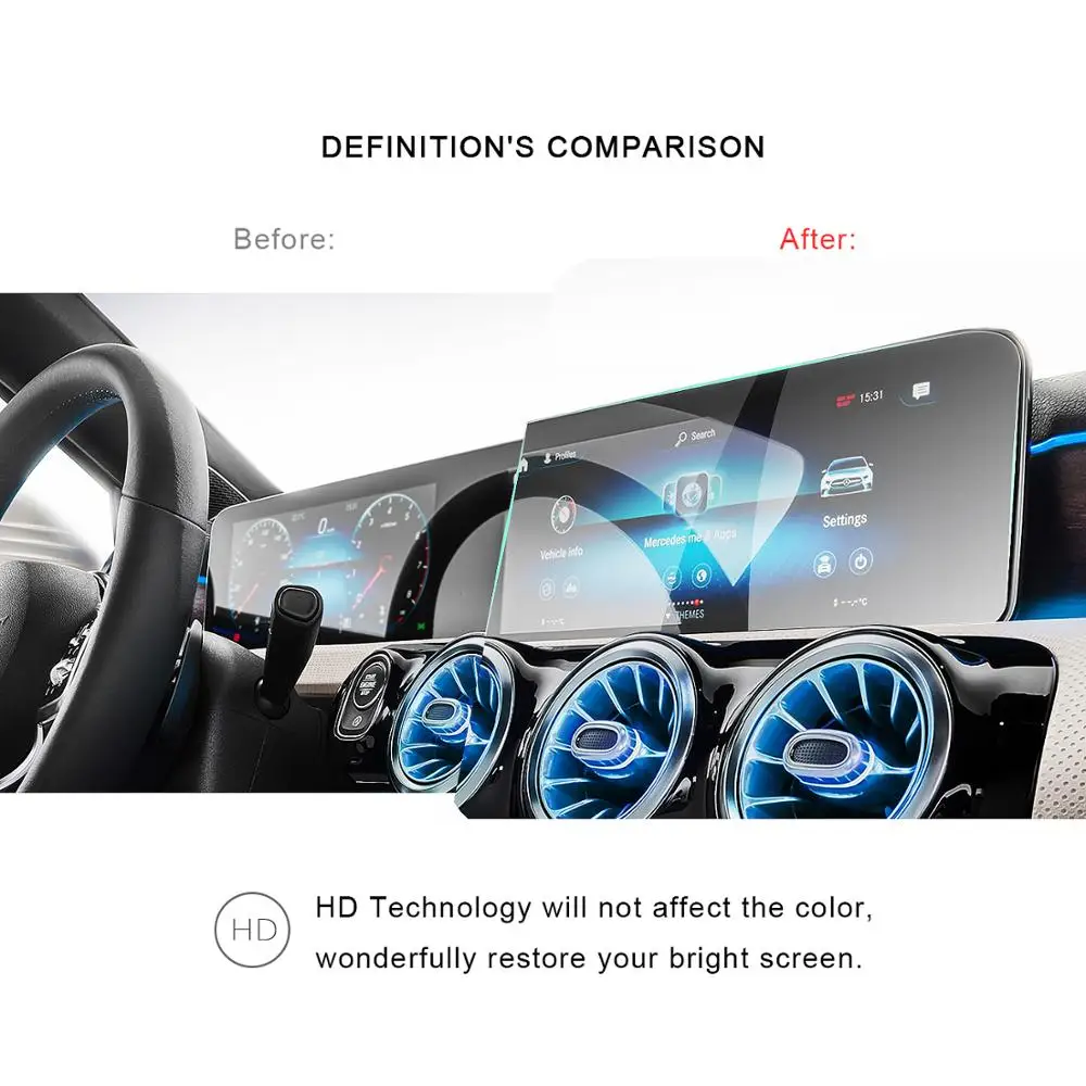 RUIYA полноэкранная Защитная пленка Mercedes Benz A Class W177/V177 10 25 дюймовый навигационный