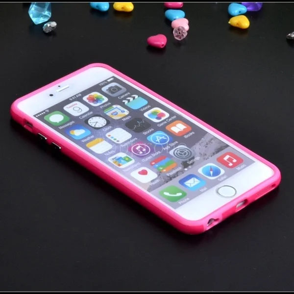 red Двойной гибридный проданный цветной каркас ТПУ защитный бампер для Iphone 6 Plus 6s Plus 5," мягкий силиконовый бампер чехол 10-цвет s - Цвет: red