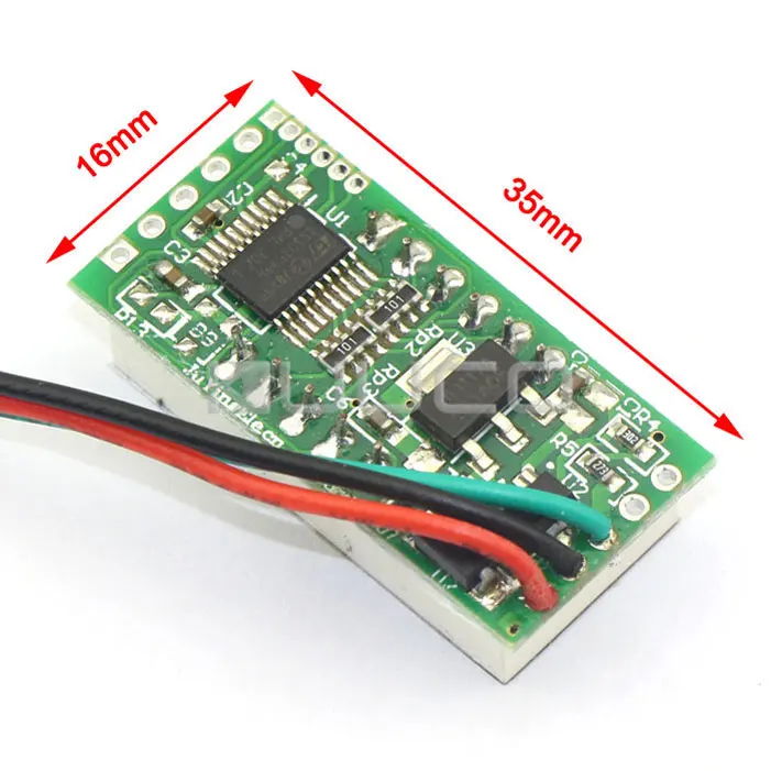 Ультра маленький измеритель напряжения постоянного тока 0 ~ 30 В Красный