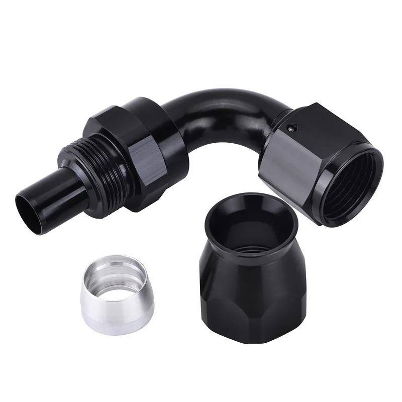 SPEEDWOW алюминиевый AN10 поворотный PTFE шланг концевой фитинг черный прямой 45 90 180 градусов для масла топливной линии
