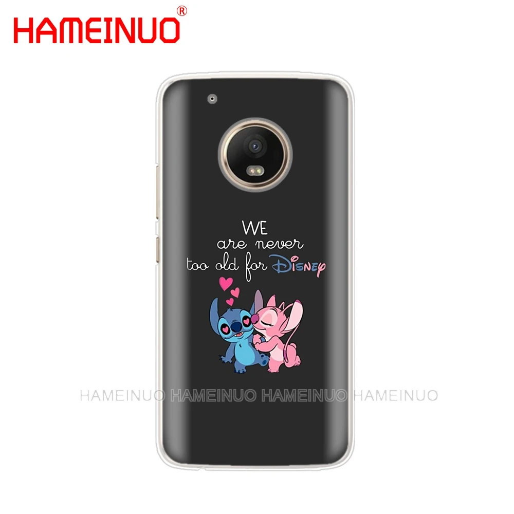 HAMEINUO милый мультфильм, Стич чехол для телефона Motorola Moto X4 C G6 G5 G5S G4 Z2 Z3 PLAY PLUS - Цвет: 61929