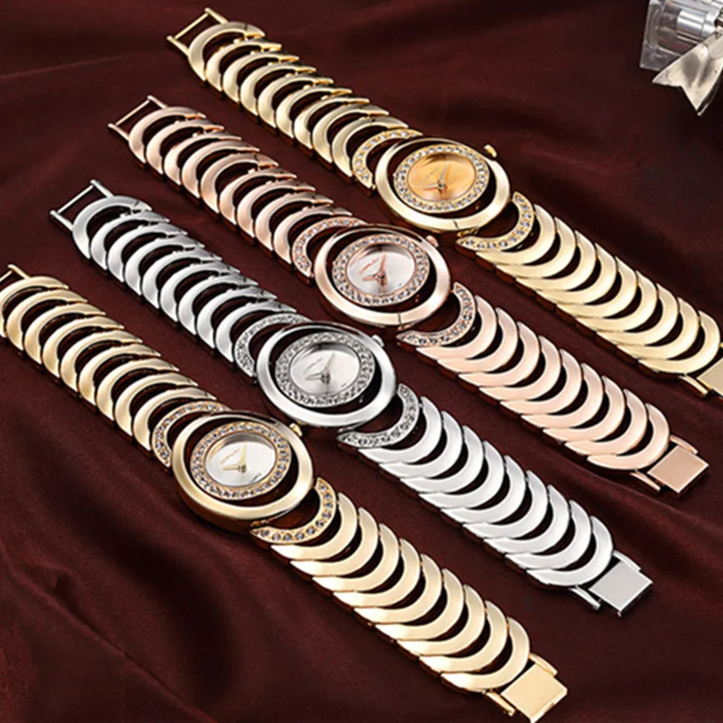 CRRJU Fashion Casual Wrist Watch Women Rose Gold Bracelet Watches Rhinestone Clock Relogio Feminino Dames Horloges Vrouwen | Наручные