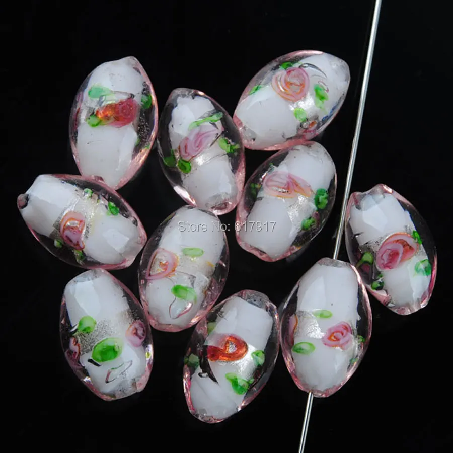 Free Shipping Dichroic Glass Gem Stone Rice 16x10MM Loose Beads For Making Jewelry 10PCS TBW305 | Украшения и аксессуары