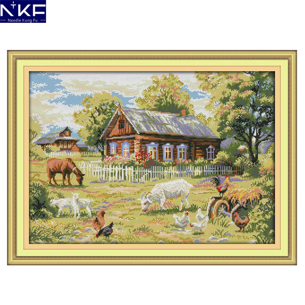 

Набор для вышивки крестиком NKF Farm из Китая, Набор для вышивки крестиком, для домашнего декора