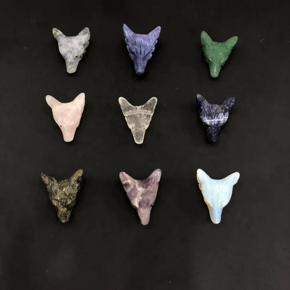 Различные материалы резной натуральный камень голова Волка резьба ремесло для