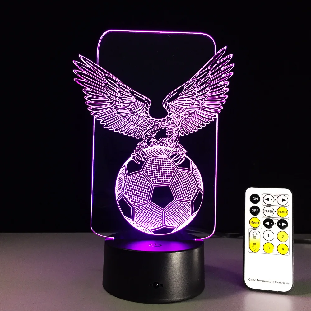 

3D LED Lamp Touch Sensor Football Eagle Shaped Night Light For Sports Fans Best Gift 7 Color Changing