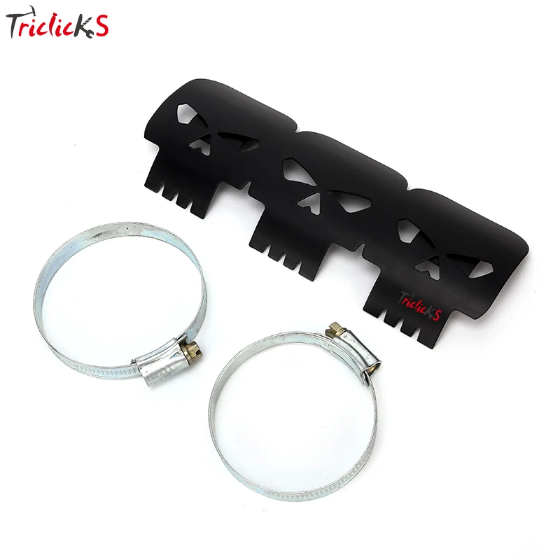 Triclicks череп мотоцикл глушитель трубы тепловой щит покрытие пятки защита