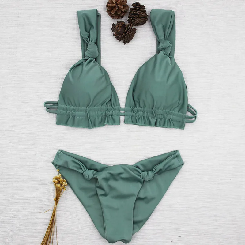 Бикини с рюшами 2018 сложное бикини бразильские стринги купальник сексуальный