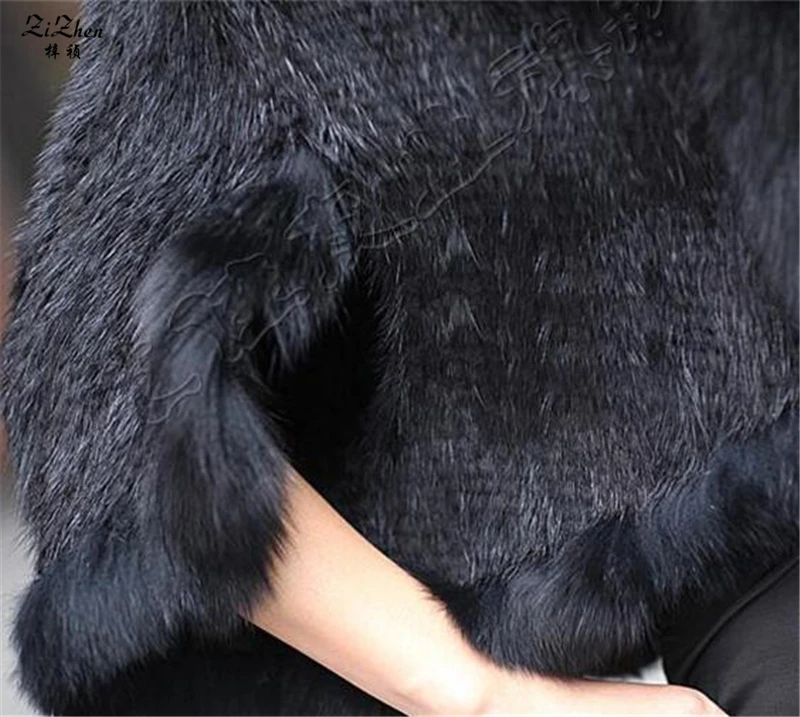 Модная накидка ZiZhen из натурального норкового меха Geninue пончо для женщин короткая