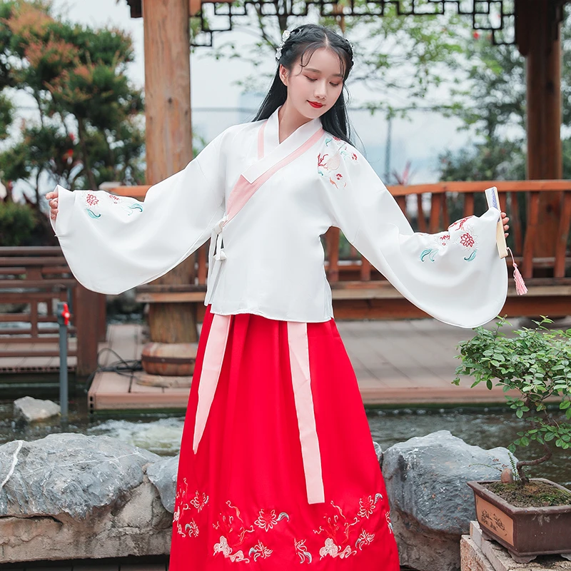 Красный Hanfu для женщин Костюм для китайского традиционного танца Костюм Восточный фестиваль наряд династии Мин Косплей представление одежда DC2372