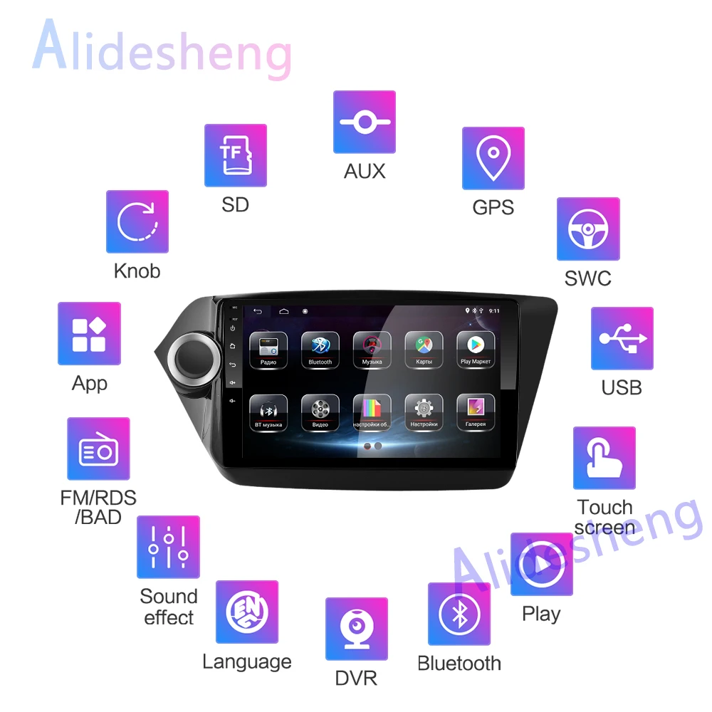 Android 9,0 автомобильный мультимедийный плеер для KIA RIO 3 2010 2011 2012 2013 стерео автомобильный Радио gps навигация 2 din 2G ram
