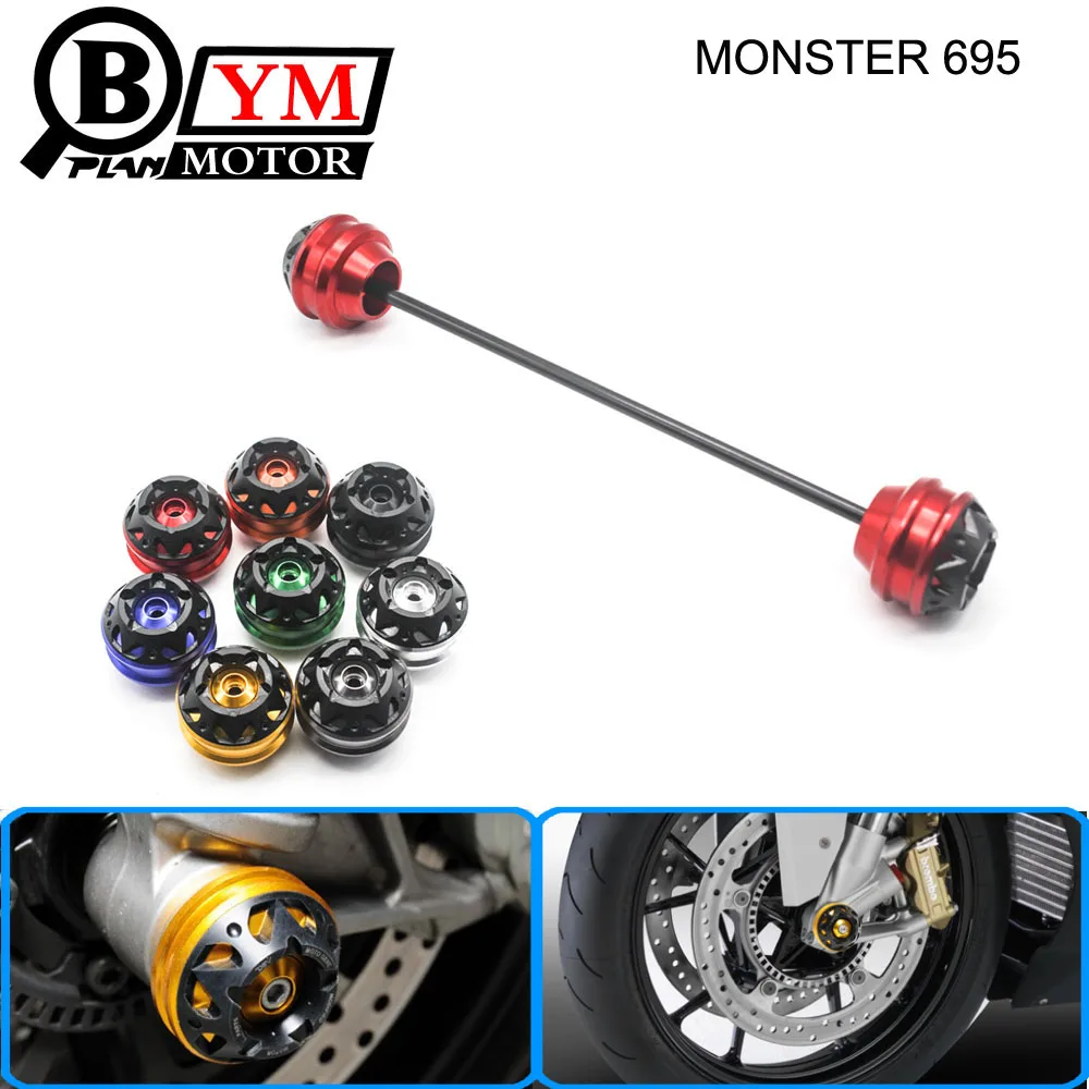 

Free shipping For Ducati MONSTER 695 2007-2008 CNC Modified Motorcycle Front and rear wheels drop ball / shock absorber
