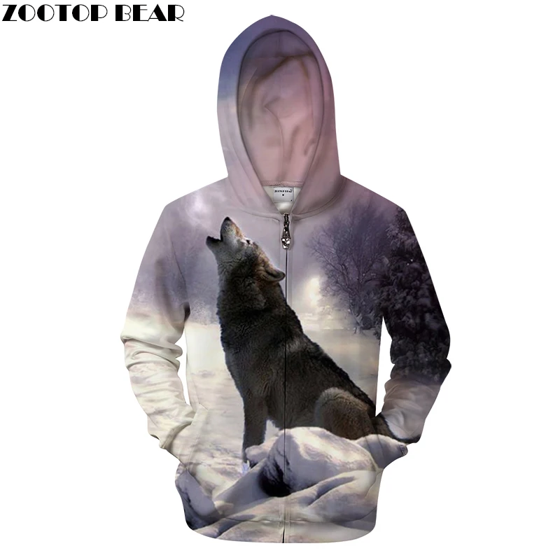 

Winter Wolf Zip Hoodies Men 3d Hoody Zipper Sweatshirt Pullover 6XL Streatwear Coat Anime Tracksuit HipHop DropShip ZOOTOPBEAR