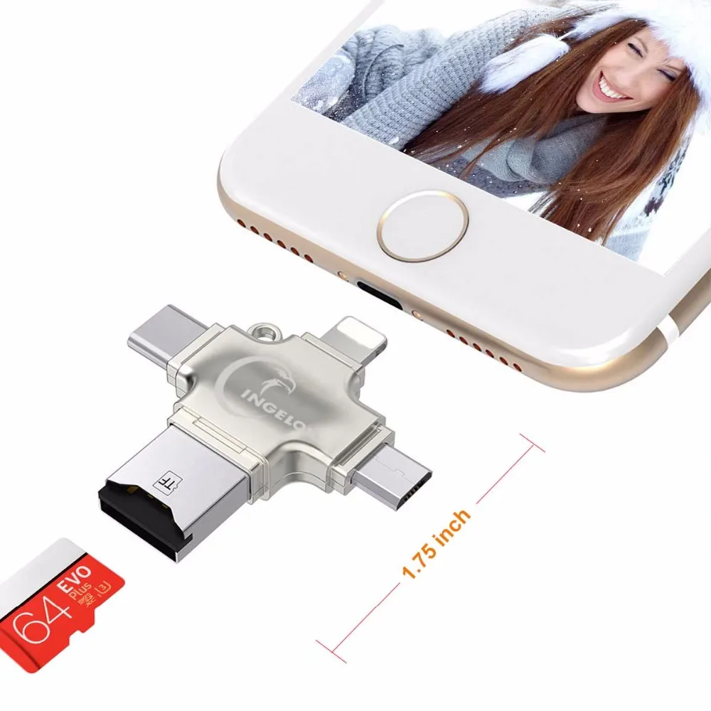 Ingelon SD кардридер Micro SD карта адаптер для айфона USB microsdhc/sdxc Для SD кардридер OTG usb-адаптер для lightning адаптер