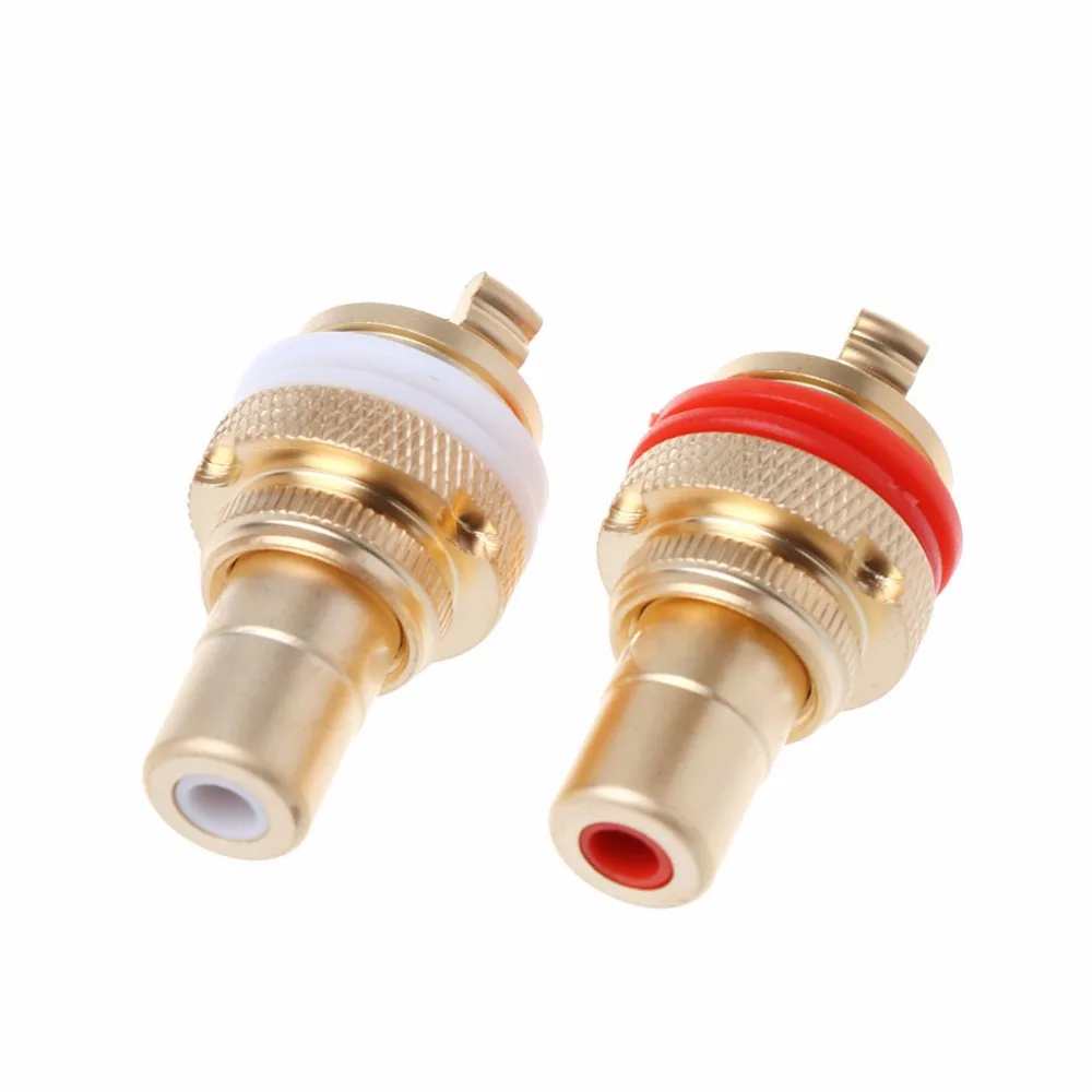 2 шт. медный RCA гнездовой разъем Lotus Audio Socket усилитель блочные разъемы |
