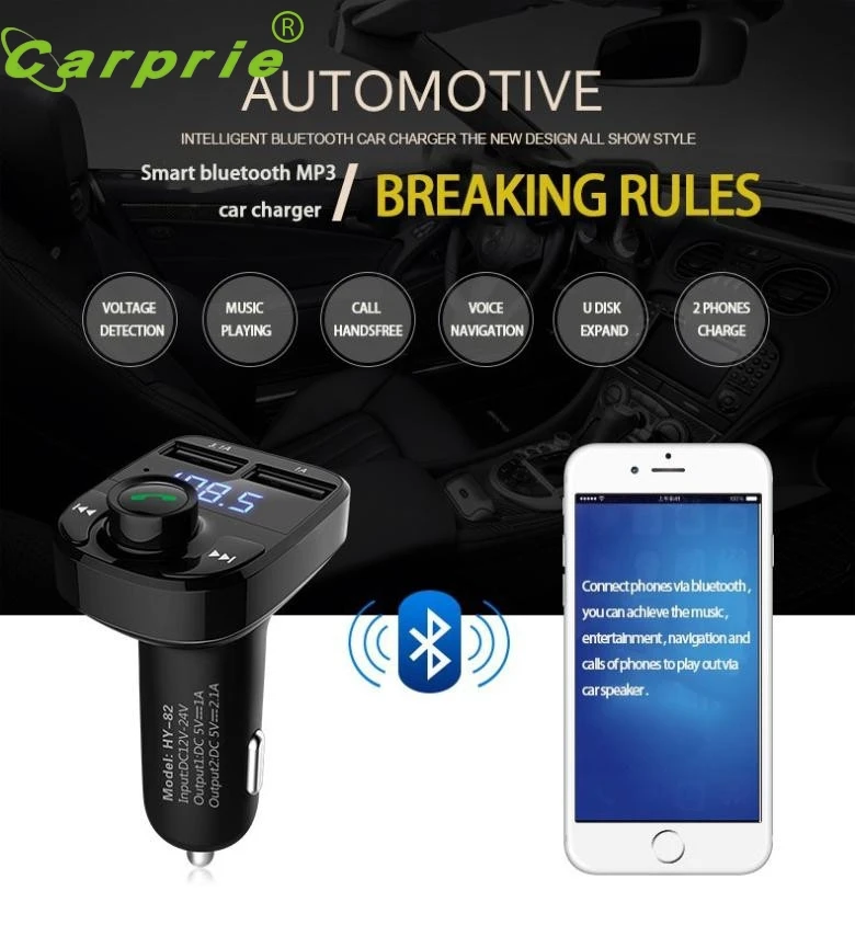 1 шт. Bluetooth автомобильный комплект MP3 плеер FM передатчик беспроводной радио адаптер USB зарядное устройство nr2 дропшиппинг