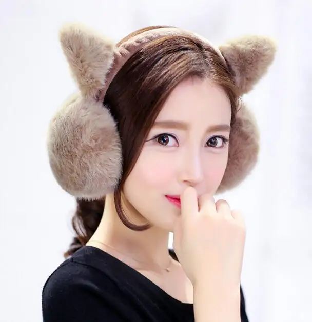 Модные милые наушники Зимние теплые с кошачьими ушками для женщин | Аксессуары
