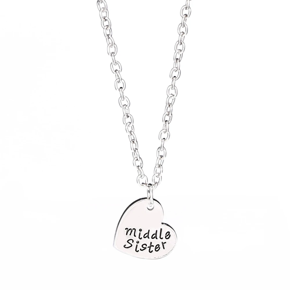 3PC/Set Big Middle Little Sister Heart Charm Chain Pendant Necklace Best Friend Women Necklaces Friendship Jewelry BFF Gifts | Украшения и