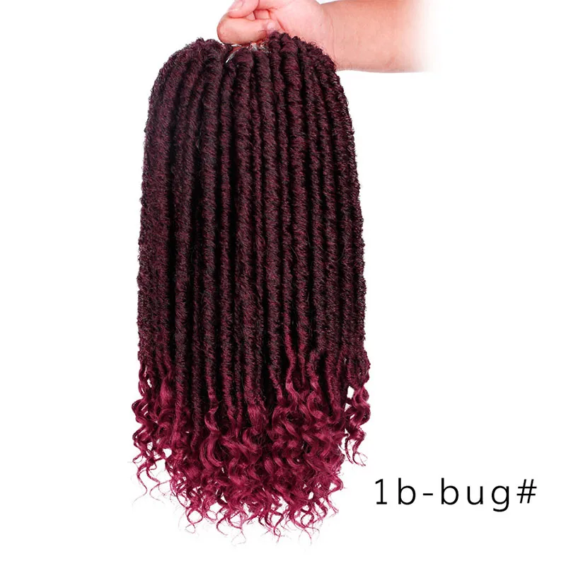 T1B/красный Doris beauty 16& 20 дюймов богиня искусственные локоны в стиле Crochet волосы мягкий конец натуральные синтетические косички коричневый расширение для женщин замки - Цвет: T1B/красный
