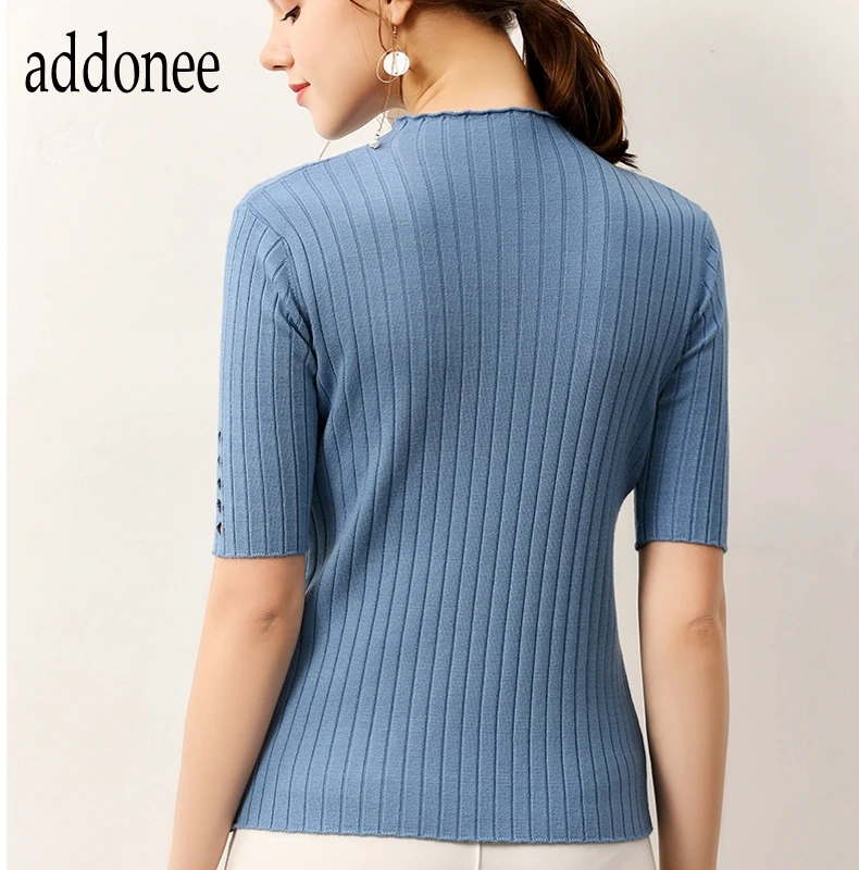 Spring Summer Autumn New Style Cashmere Fiber Women Lady Short Sweater Wild Solid Fashion Sexy Flexible Big Size O-Neck Cotton | Женская