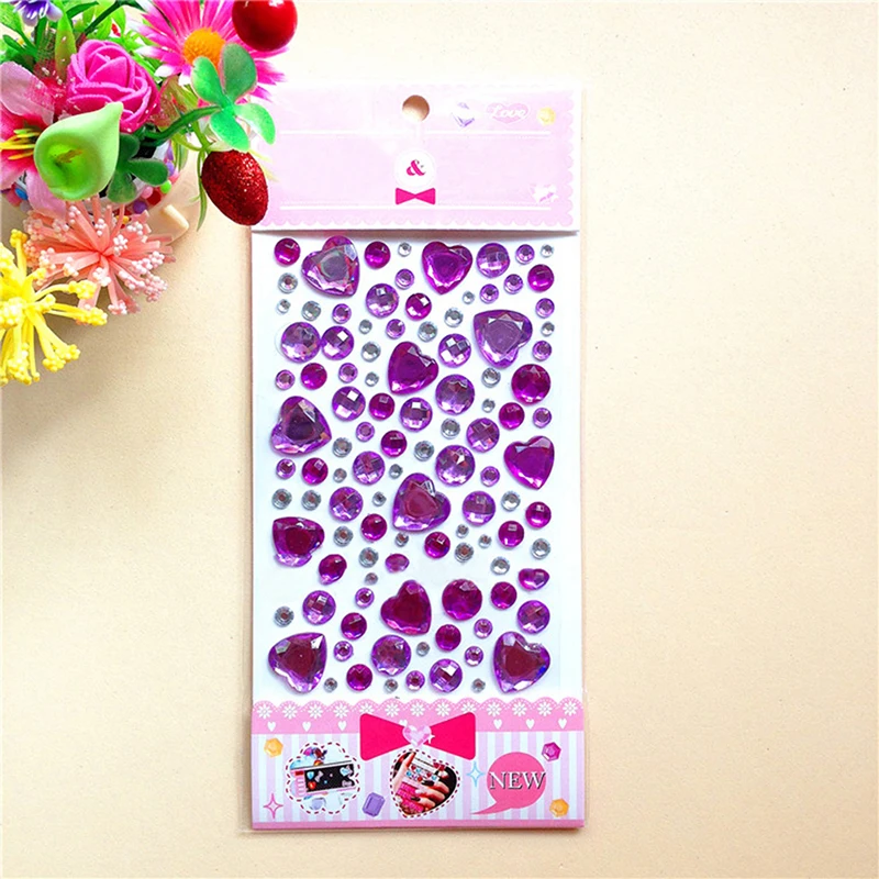 

Decorative Diamond Crystal Stone Stickers Creative Kids DIY Art Crafts Toys Bling Stickers Phone Decor Craft 1 Sheet
