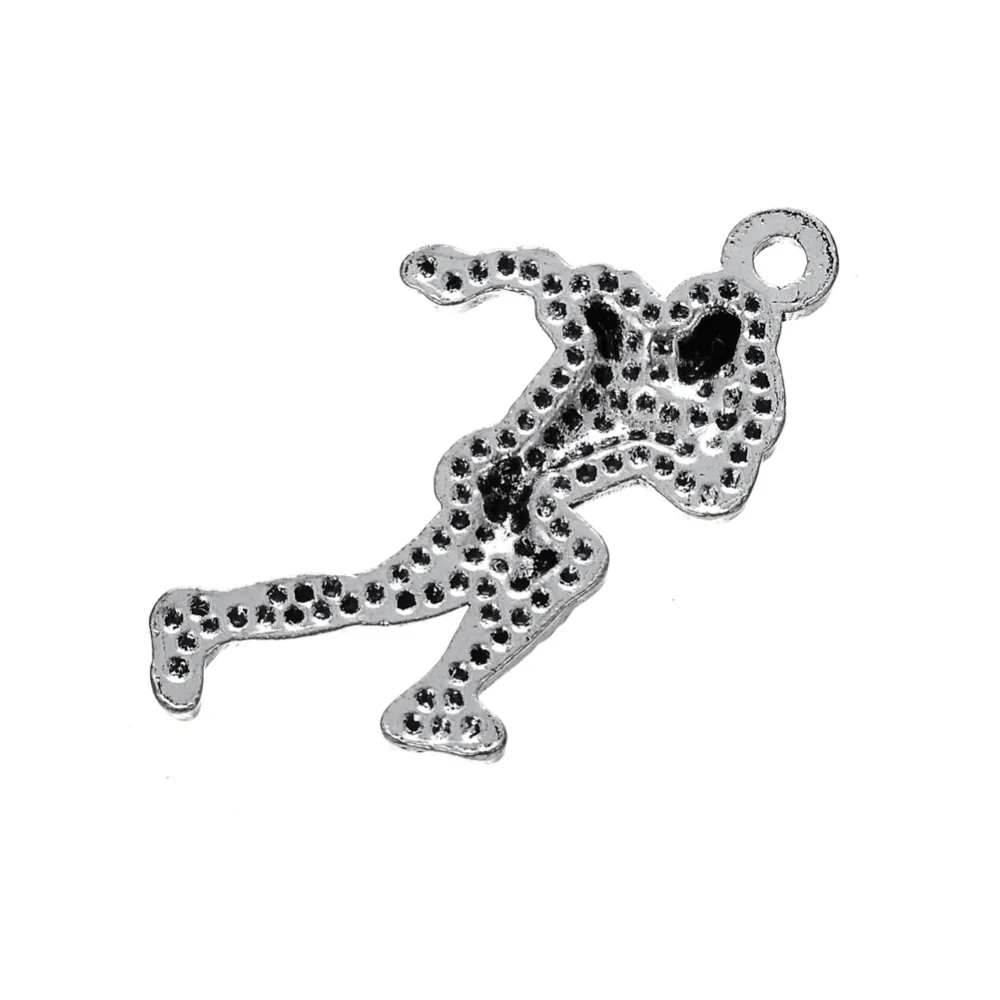 EUEAVAN 20pcs Zinc Alloy Football Player Figure Charm Sport Series Pendant For Jewelry Making Handmade Gift Supply | Украшения и