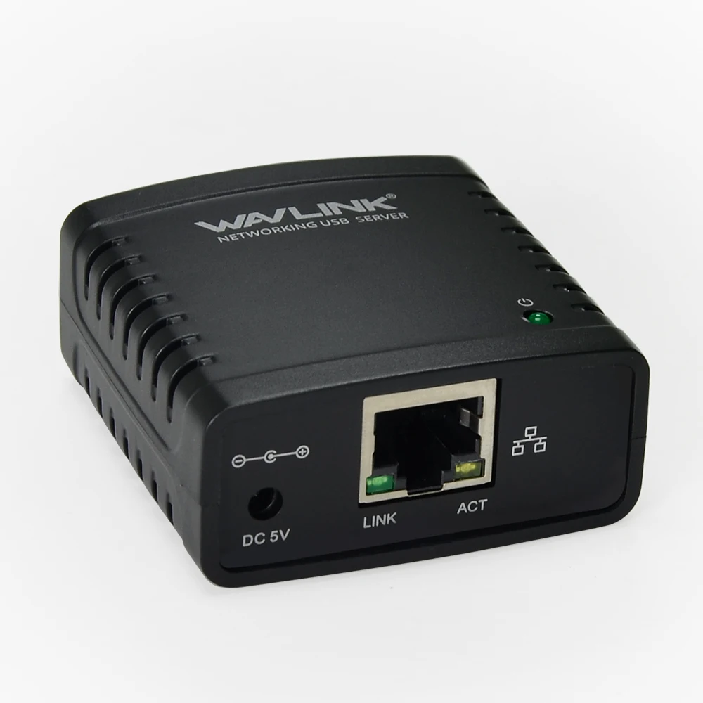 Wavlink USB 2.0 LRP Сервер печати Дайте LAN Ethernet Сетевое оборудование Принтеры Адаптеры питания USB HUB 100 Мбит сетевой сервер печати нам