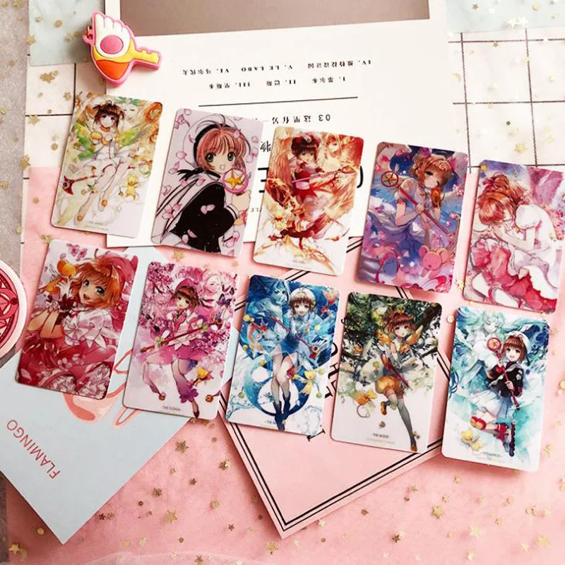 10 шт./компл. Kawaii популярны в стиле Cardcaptor Sakura карты Стикеры s Классический Magic Girl Аниме Сакура "сделай сам" Коллекционная Стикеры