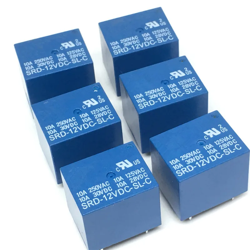 10 шт. 12В DC реле питания SRD 12VDC SL C T73 12V 5Pin PCB типа в наличии|Соединители| |