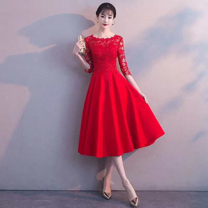 Сексуальное Кружевное открытое женское китайское свадебное платье Cheongsam, одежда для тостов, классический воротник-стойка, Qipao, большие размеры XXXL - Цвет: Style 3