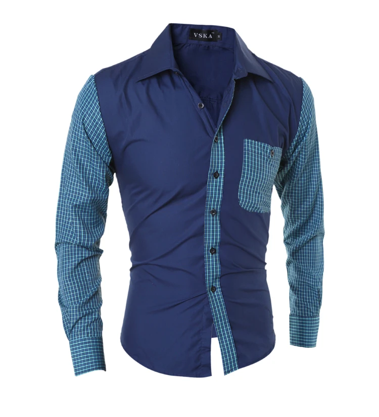 T-Bird бренд 2018 Мужская рубашка роскошное платье с длинным рукавом Slim Fit Camisa Masculina