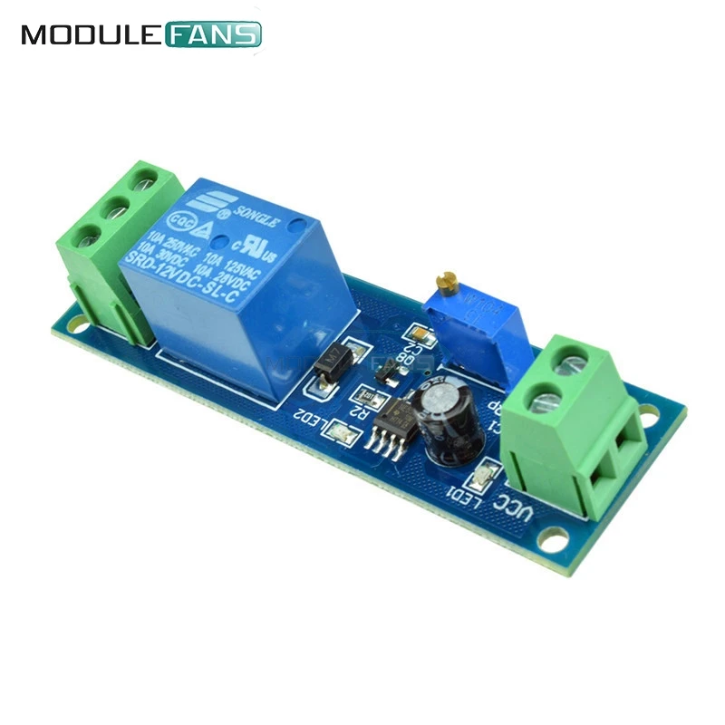 DC 12V 10A таймер задержки Переключатель Регулируемая от 0 до 10 секунд с NE555 генератор