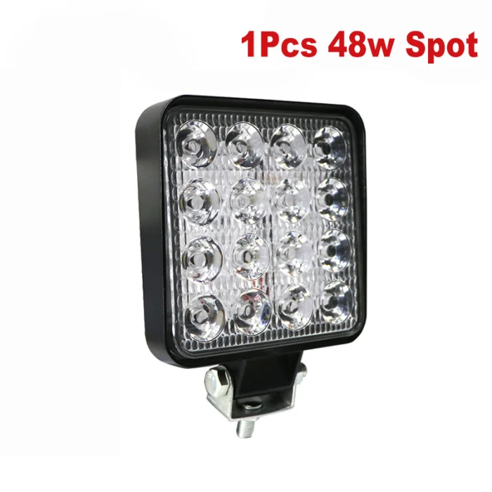 1Pcs 48W Spot 4 дюйма 48 Вт 27 Вт 18 Вт Светодиодный светильник высокой мощности Точечный светильник 4x4 внедорожный ATV UTV грузовик трактор мотоцикл точечный прожектор Светодиодный светильник бар - Цвет: 1Pcs 48W Spot
