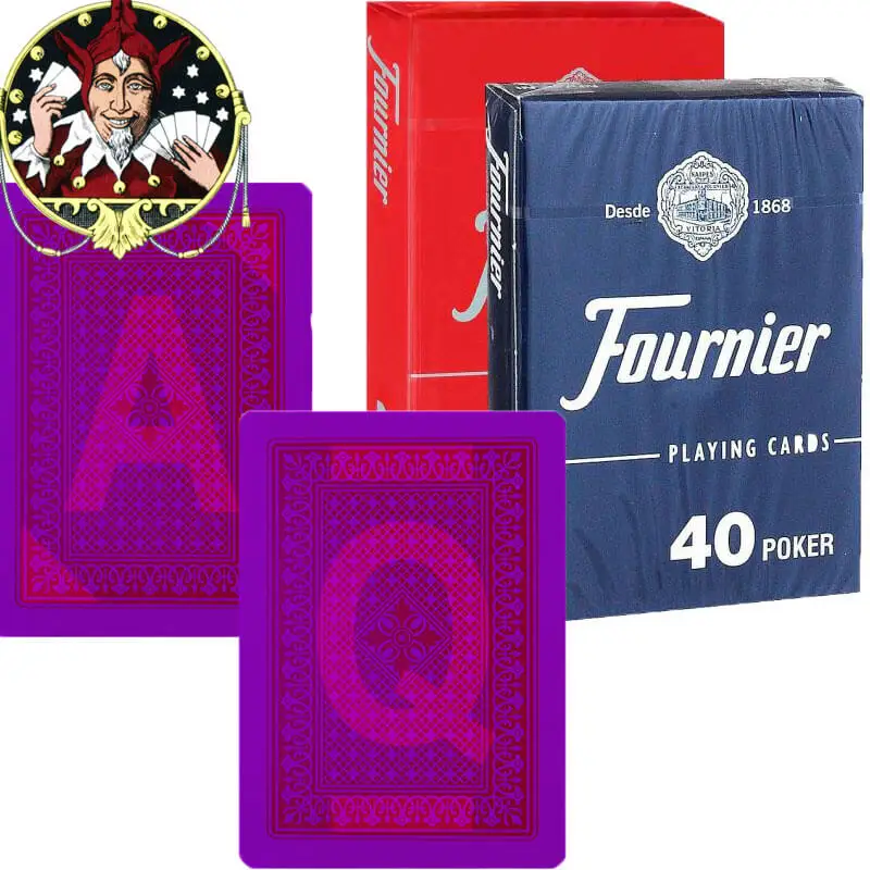 1 Red 1 Blue Fournier 818 Jumbo Index светящиеся чернила трюк покерные игровые покер с невидимой маркировкой для игр казино и волшебных шоу - Цвет: 1 Red 1 Blue